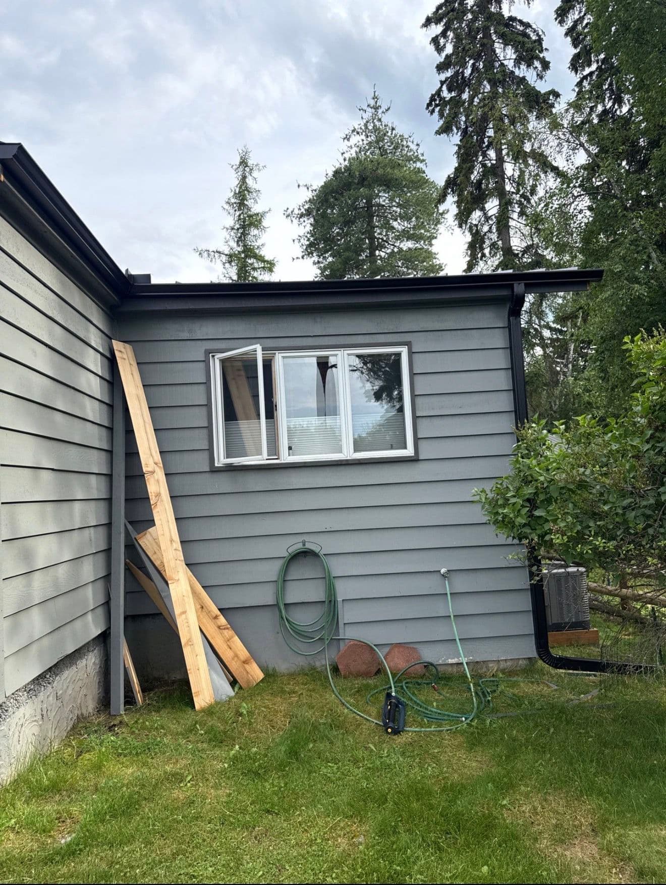 Gallery photos for Full Black Gutter Installation with Oversized Downspouts and Custom Fascia Work: Image #4