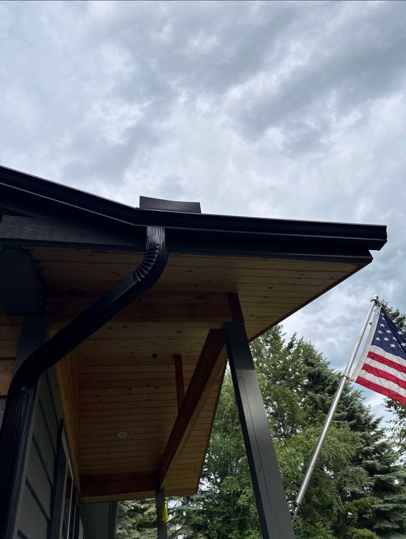 Gallery photos for Full Black Gutter Installation with Oversized Downspouts and Custom Fascia Work: Image #2