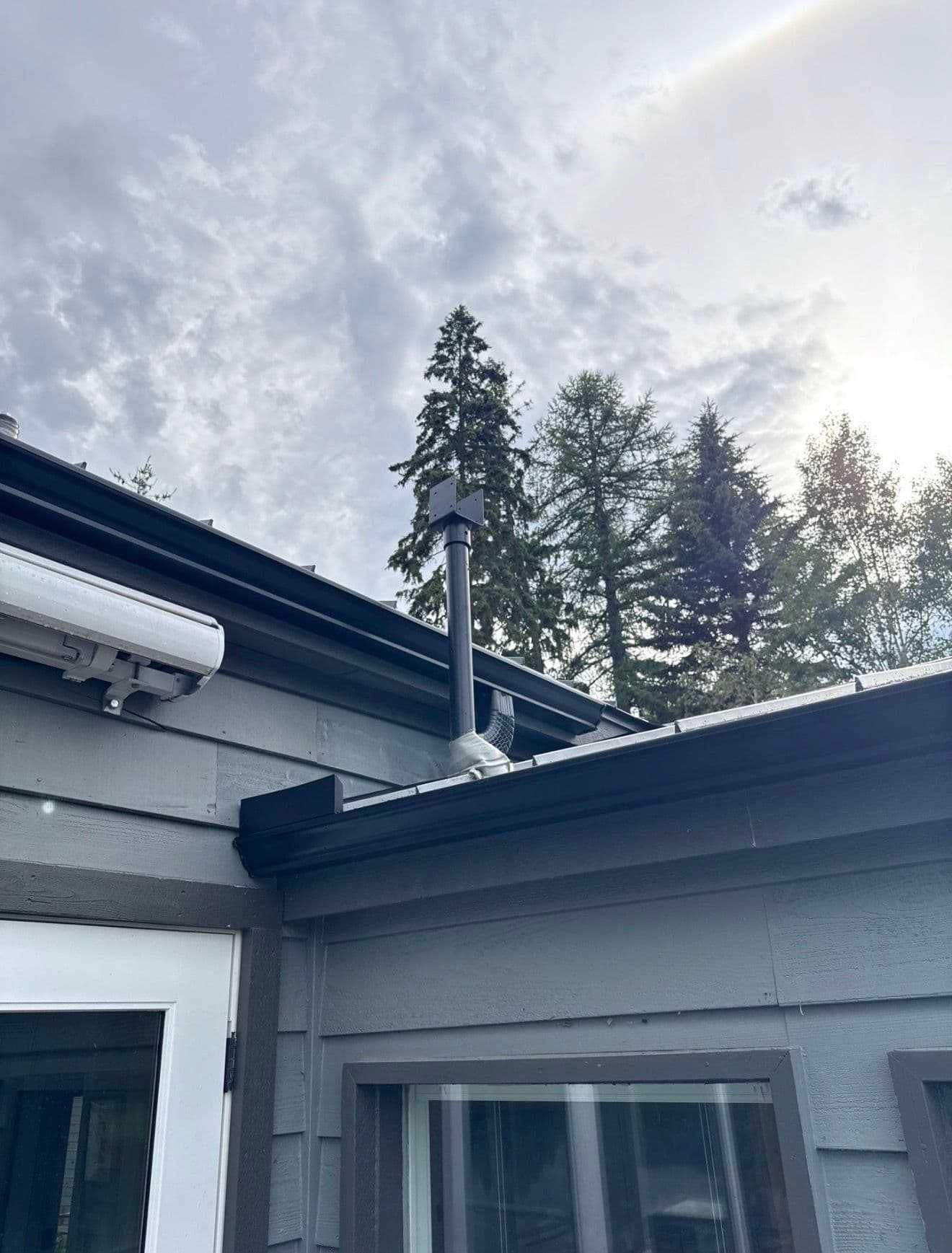 Gallery photos for Full Black Gutter Installation with Oversized Downspouts and Custom Fascia Work: Image #7