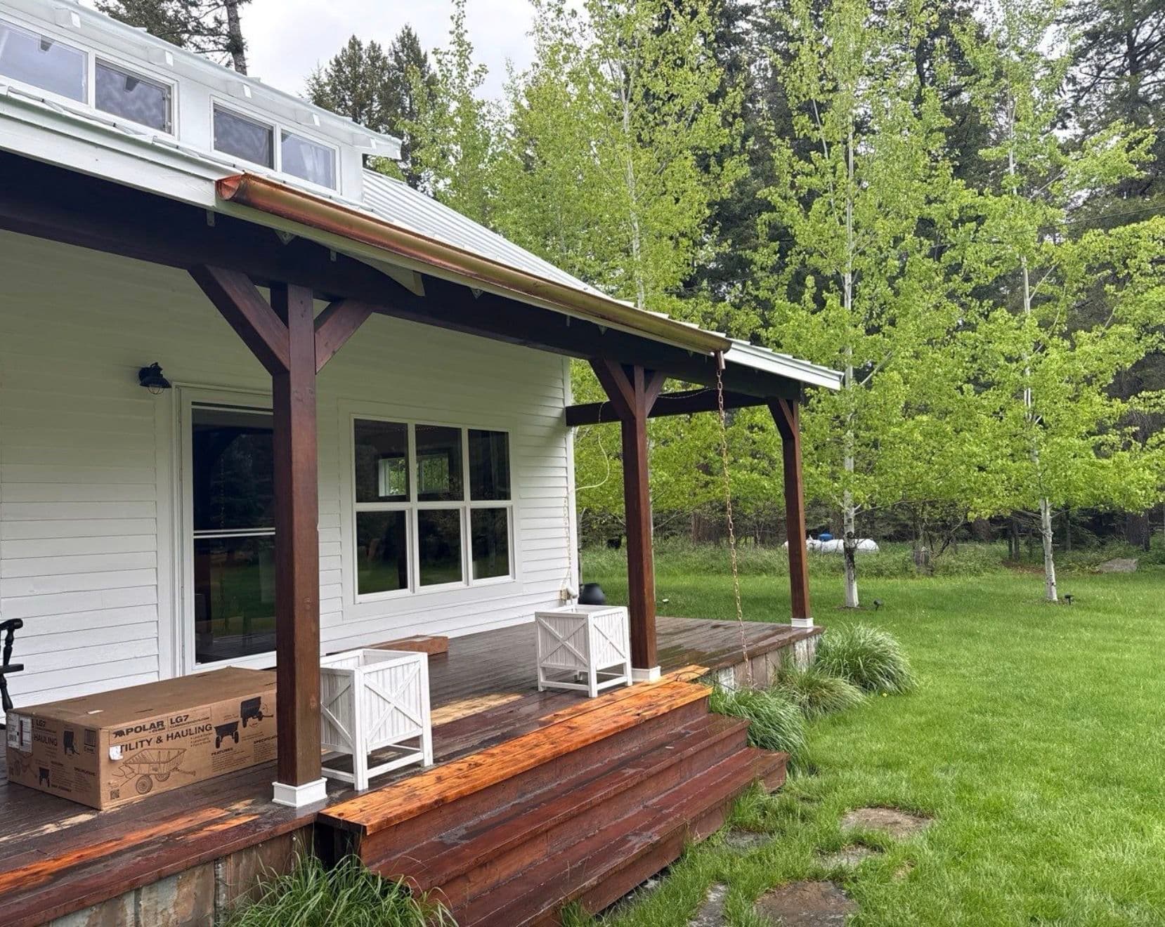 Seamless Copper Half-Round Gutter Installation in Bigfork MT