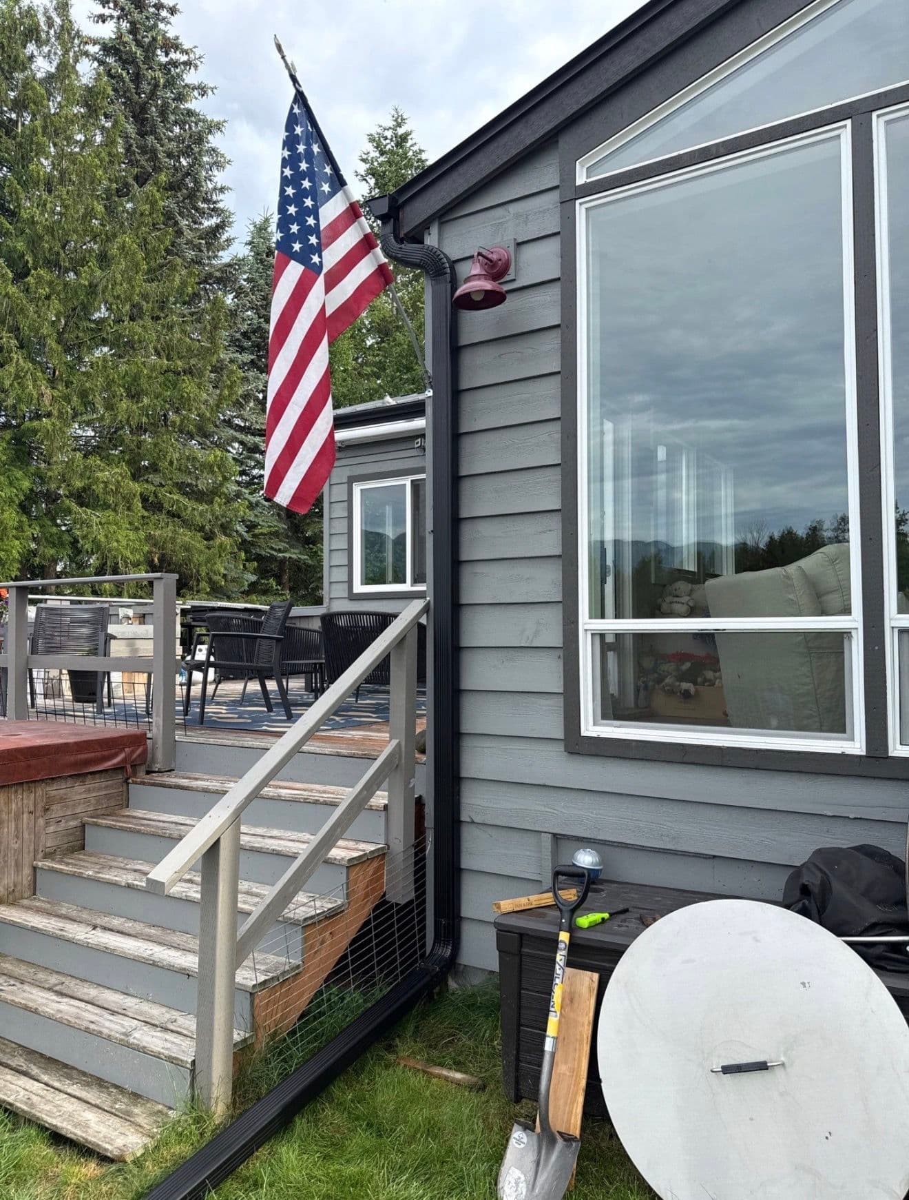 Gallery photos for Full Black Gutter Installation with Oversized Downspouts and Custom Fascia Work: Image #6