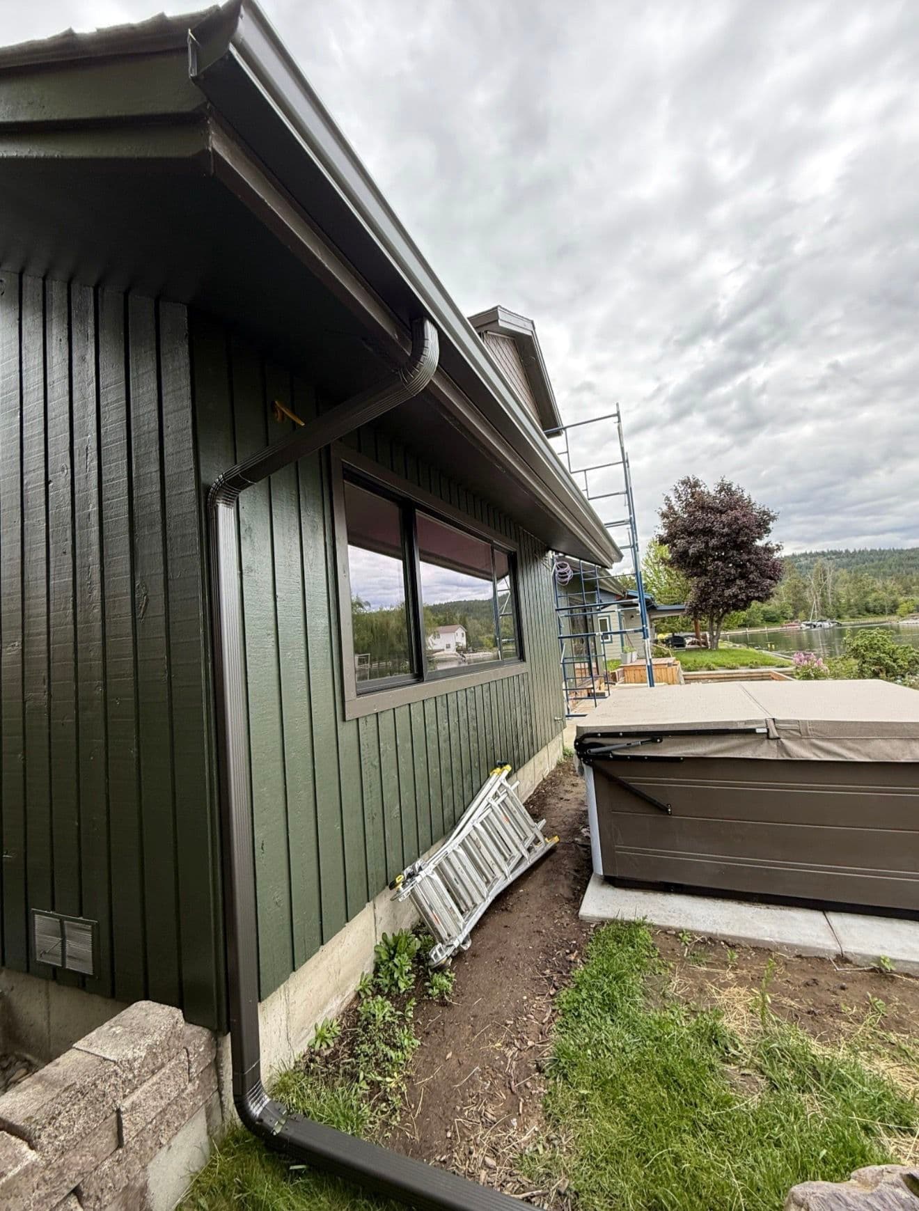 Gallery photos for Weathered Bronze Gutter Installation That Actually Makes a House Pop: Image #4